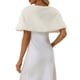 thumbnail image 3 of CHAL DE FALSO PELO ELEGANTE PARA MUJERES INSPIRE CHIC, ENVOLTORIO DE BODA Y FIESTA, SHRUG XS BLANCO, 3 of 6