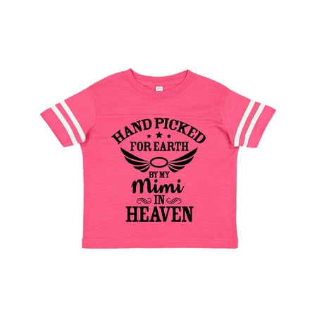 

Inktastic Handpicked for Earth By My Mimi in Heaven with Angel Wings Gift Toddler Boy or Toddler Girl T-Shirt