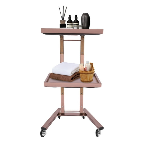 Stainless Steel Hairdressing Trolley, 2-tier Rectangular Swivel Salon Trolley, Salon Rolling Cart with Trays and Wheels 66.14lbs
