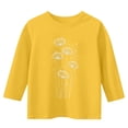 thumbnail image 2 of Cethrio Girls T Shirts, Soft Crew Neck Casual Summer 3/4 Sleeve Tops Yellow Size 3-4 T, 2 of 4