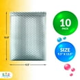 thumbnail image 2 of Pack de 10 Sobres Burbuja Metálicos Azul Hielo 9.5″ x 13.5″ Estilo Reforzado con Acolchado Interior y Cierre Autoadhesivo, 2 of 8