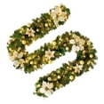 thumbnail image 3 of Christmas Garland Ornament PVC Artificial Rattan with LED Light Xmas Decoration for Home, 3 of 5