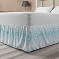 thumbnail image 1 of Ikat Bed Skirt, Pale Colored Geometric Aztec Pattern Traditional Peruvian Culture Elements, Elastic Bedskirt Dust Ruffle Wrap Around for Bedding Decor, 4 Sizes, Grey White Sky Blue, by Ambesonne, 1 of 2