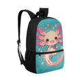 thumbnail image 2 of Uourmeti Adjustable Comfort Straps 17 Inchs Polyester School Backpack, Smooth Zipper Lightweight Smooth Double Zipper Student Bookbag, Axolotl Print, 2 of 6