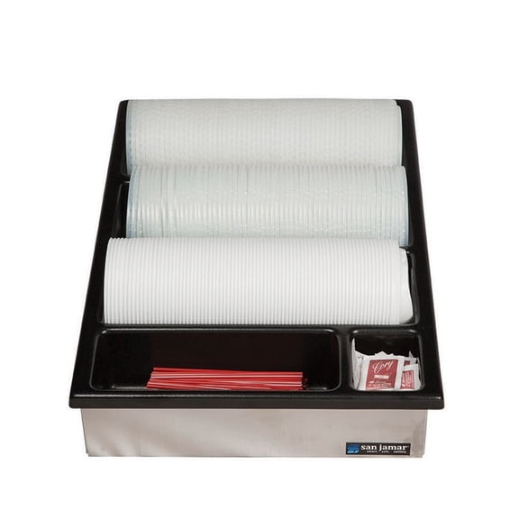 San Jamar L2100 Lid ORGNZR, 22Ga Ss 12.75In W 65Deg, Stainless Steel