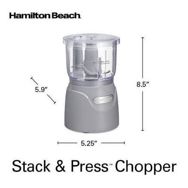 3-Cup Stack & Press Food Chopper - Gray : Compact Vegetable Processor, Dishwasher-Safe Parts