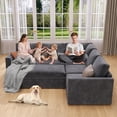 thumbnail image 3 of Chenille modular sofa with pull-out bed, 3 of 7