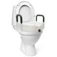thumbnail image 6 of DMI Hi-Riser Elevated Locking Raised Toilet Seat with Armrests, 5 Inch Seat Height, Supports 250lbs, White, 6 of 7