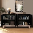 thumbnail image 2 of Tcbosik Accent Cabinet with 4 Doors and Adjustable Shelf, Sideboard Buffet Cabinet, Credenza Storage Cabinet for Living Room, Dining Room, Kitchen, Entryway, Antique Black, 2 of 8