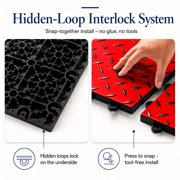 FlooringInc Nitro Pro Garage Tiles, Diamond, 80 Pack, 80 Sq/Ft. Victory Red/Black