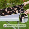 thumbnail image 6 of Brown Mushroom Leaf Black Pattern Square Fitted Tablecloth with Elastic Edge,Square Table Cover,Washable Elastic Table Cover for Home Kitchen Party Decor 36"x36", 6 of 6