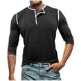 thumbnail image 1 of pstuiky manga larga para hombre, Cárdigan informal de color liso con botones para hombre, manga larga y cuello redondo camisetas de hombre xxl, 1 of 7