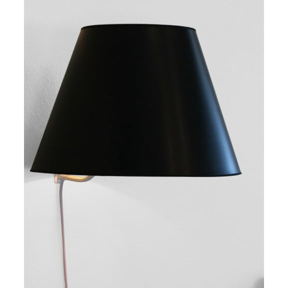Floating Shade Plug-In Wall Light Black Parchment Gold-Lined 13x16x11