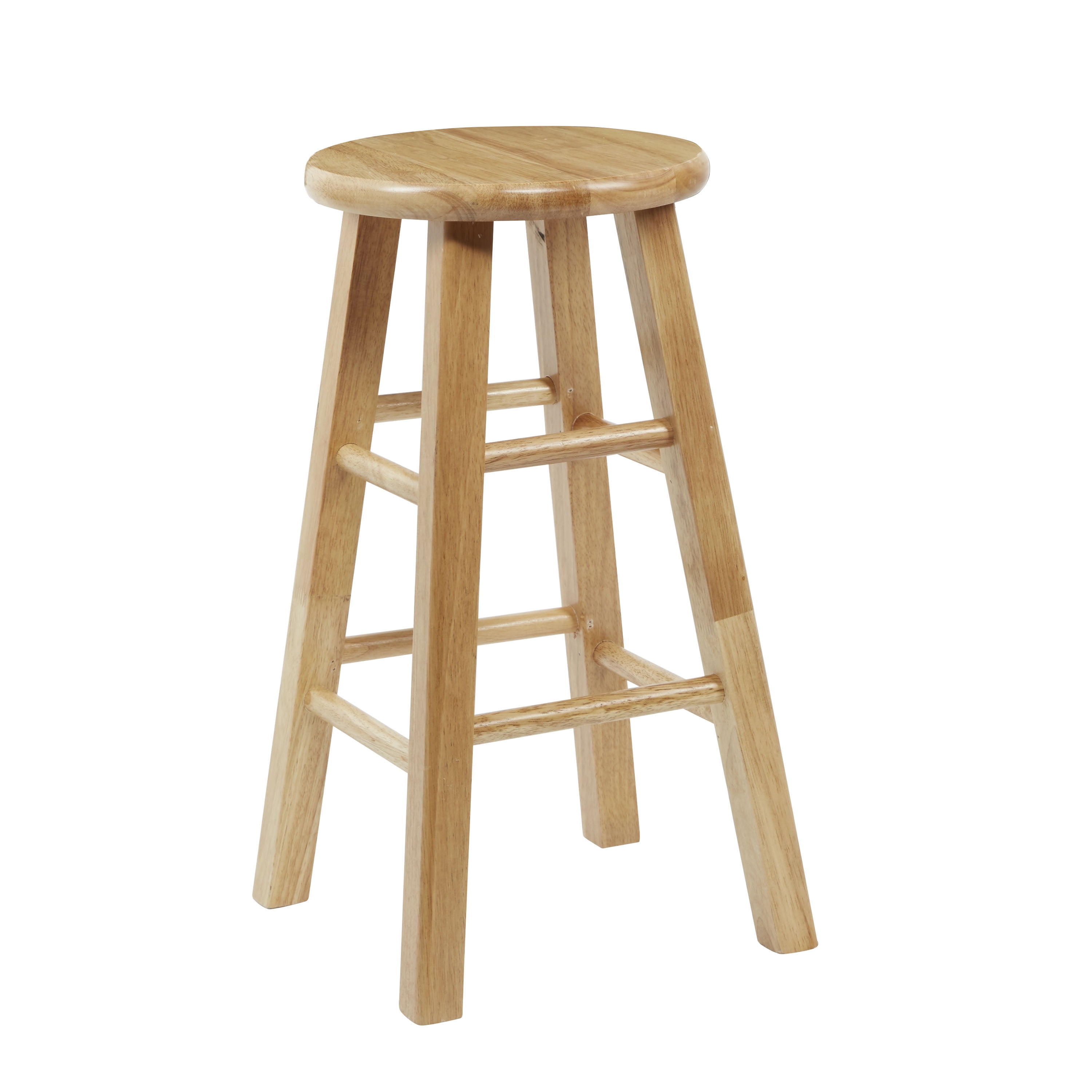 Mainstays Fully Assembled 24 Natural Wood Backless Bar Stool