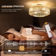 thumbnail image 5 of KAISITE 20 inch Boho Ceiling Fan with Light Kit and Remote, Dimmable Fan Light with Handmade Woven Rattan Shade for Bedroom, 5 of 11