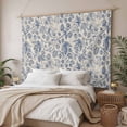 thumbnail image 3 of Blue Flowers Small Tapestry for Bedroom Wall Hanging Tapestry,Retro Rustic Botanical Floral Leaves Vines Ceiling Backdrop Tapestries Poster Blanket Wall Decor for Teens Room Living Room 23" x 28", 3 of 8