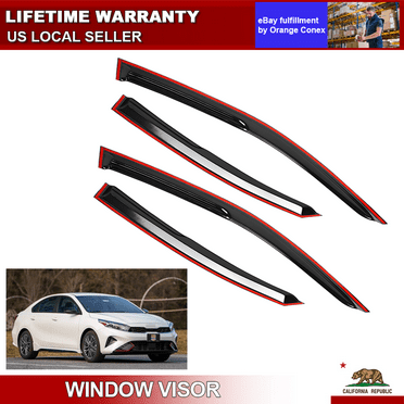 Window Visors Vent Fit 2019-2024 Kia Forte JDM Mugen Style Rain Guards Deflector