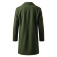 thumbnail image 5 of Maqroz Mens Long Double Breasted Trench Coat Notch Lapel Collar Winter Warm Overcoat Casual Business Formal Outerwear Heavyweight Classic Long Jacket, (Army Green,XL), 5 of 9