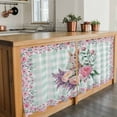 thumbnail image 6 of Easter Bunny Roses Tier Curtains 36 Inch Length, Pink Floral Spring Green Buffalo Plaid Cafe Short Curtains for Bathroom Over Sink, Small Kitchen Curtain Light Filtering Drapes 2 Panels 27.5"Wx36"L, 6 of 8