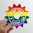 thumbnail image 1 of Love LGBT Rainbow Postmark Sun Vinyl Sticker Luggage Graffiti Flower Decal, 1 of 3