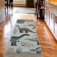 thumbnail image 3 of Ambesonne Dinosaur Decorative Rug Carpet, Funny Nights Star Jurassic, 2' 5" x 7' 5", Purpleblue Pale Grey, 3 of 3