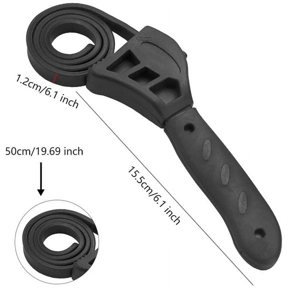 Rubber Strap Wrench 500mm Strap Wrench Loosening Anti-Slip Filter Strap Adjustable Anti-Wear Wrench for Bottle Opener Car Repair Tools Oil Filter