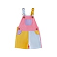 thumbnail image 1 of Argulvti Kids Girls Boys Overall Shorts, Cute Contrast Color Summer Jumpsuit with Pockets, 1 of 9