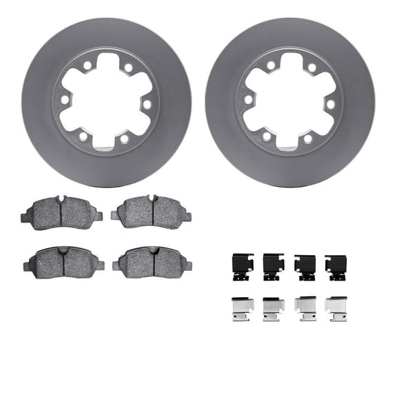 Dynamic Friction Company Rear Geospec Brake Rotors with 5000 Advanced Brake Pads includes Hardware 4512-99224