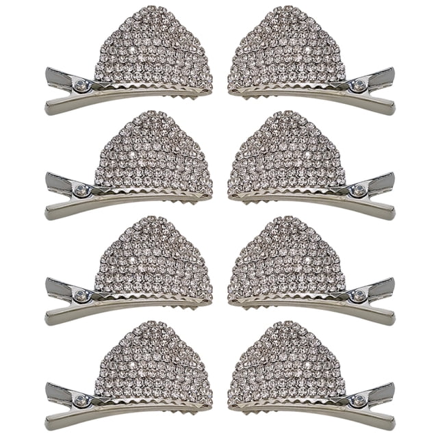 MasteelfCA 8pcs Shiny Halloween Cat Ears Hair Clips Fashion Rhinestone Hair Barrettes