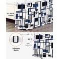 thumbnail image 3 of Retro Middle Bed Skirt Ages Abstract Geometric Blue Black Square Bed Skirts King Size 16 Inch Drop, Wrap Around Dust Ruffle&nbsp;Bedskirt with Adjustable Elastic Belt for Queen Size Beds, 3 of 7