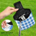 thumbnail image 4 of Haosy Blue Gingham Checker Pattern Golf Mallet Putter Cover Strong Magnetic Leather Golf Club Headcover Closure, 4 of 7