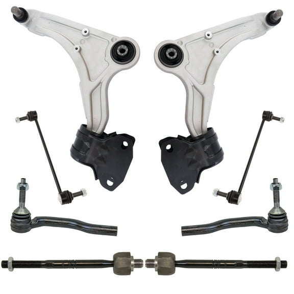 TRQ 8pc Suspension Kit Lower Control Arms W/ Ball Joints Sway Bar Links Tie Rods PSA64998
