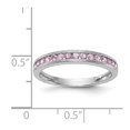 thumbnail image 7 of 14K White Gold Ring Band Wedding Sapphire (Colors) Round Pink, 7 of 7