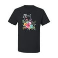 thumbnail image 2 of Cute Hearts and Flowers Blessed Inspirational/Christian Men's Graphic T-Shirt, Black, Small, 2 of 3