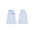 thumbnail image 6 of Loicainy Kids Toddler Baby Girl Dress for 4th of July 6 12 24 Months 2T 3T 4T 5T Letters Embroidery Sleeveless Collared Striped Dresses, 6 of 9