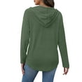 thumbnail image 7 of LWITHSZG Hoodies for Women Casual Loose V&nbsp;Neck Long Sleeve Henley Shirts Going Out Tops Fall Winter Fashion Drawstring Pullover Sweatshirts, 7 of 7