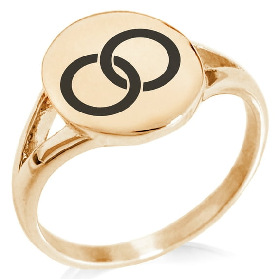 Stainless Steel Hatakeyama Samurai Crest Minimalist Oval Top Polished Statement Signet Ring