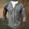 thumbnail image 2 of TSADFHJI Mens Shirts Long Sleeve Pattern Fall Mens Summer Fashion Retro Old Basic Button Placket Small Print Long Sleeve Shirt Long Sleeve Shirt T Shirt L Grey, 2 of 4
