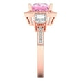 thumbnail image 3 of Three-Stone Engagement Ring for Women - 3.005ct Simulated Pink Diamond in 14K Rose Gold Promise Ring, 3 of 6