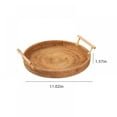 thumbnail image 2 of Topumt Round Wicker Rattan Tray for Coffee Table,Ottoman,Natural Serving Tray with Handles, 2 of 8