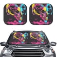 thumbnail image 2 of Saiise Neon Gothic Skull Moon for Foldable Car Sun Shades (2-Pack) Offer Sun Protection with an Easy-fold Design for Convenient Windshield Shading-Small, 2 of 6