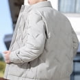 thumbnail image 4 of Men's Winter Thicken Cotton Parka Jacket Warm Coat Men Casual Solid Color Zipper Pocket Turndown Collar Long Sleeve Parkas, 4 of 5