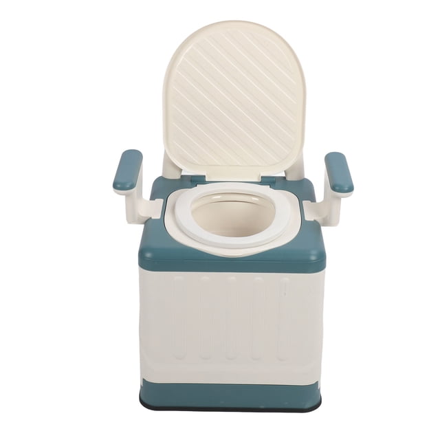 Mobile Bedside Toilet, Slip Bedside Commode Chair Removable Armrest Strong Load Bearing Stable Base Odor Sealed Foldable for Outdoor Activities