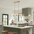 thumbnail image 5 of Modern Gold Kitchen Island Chandelier, 5-Light Farmhouse Linear Pendant Light Fixture, 5 of 7