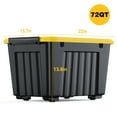thumbnail image 2 of Nazhura Plastic Storage Bin, Black Stackable and Nestable Storage Boxes with Yellow Lids and Secure Latching Buckles, Large Storage Container, 72 Qt-6 Pack, 2 of 8