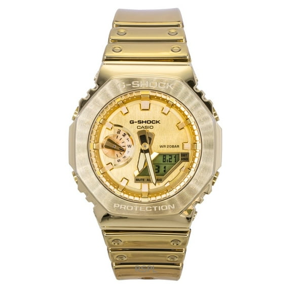 Casio G-Shock G-Steel Fine Metallic Analog Digital Gold Dial Quartz GM-2100YMG-9A9 200M Men's Watch