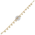 thumbnail image 2 of 2.6mm 24k Yellow Gold Plated Cable Heart Charm Anklet, 10 inches, 2 of 6
