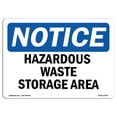 thumbnail image 1 of SignMission OS-NS-A-1218-L-13346 12 x 18 in. OSHA Notice Sign - Hazardous Waste Storage Area, 1 of 1