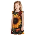 thumbnail image 1 of Fotbe Sunflower Floral Butterfly Vestido de Dormir para Niñas de 3 a 10 Años, Mangas Cortas, Estilo Princesa, Pijama Camisón con Mangas Voladas-Small, 1 of 6