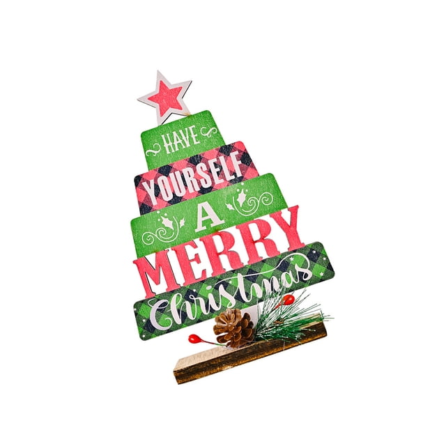 Wosthever Decoración de árbol de Navidad de de escritorio Adornos de árbol de Navidad con forma de pastel hueco de para interior o Kits de decoración para fiestas verde Wosthever HA043598-02